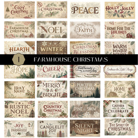 Farmhouse Christmas UV DTF Decal Sheet