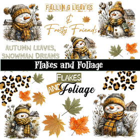 Flakes and Foliage UV DTF Decal Sheets