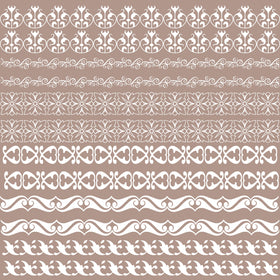 Flourished Borders UV DTF Decal sheet 2 styles 2 color options