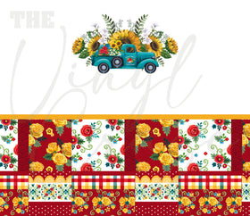 Floral Market 20 oz Skinny Adhesive Vinyl Wrap