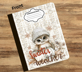Sweater Weather vinyl composition notebook wrap