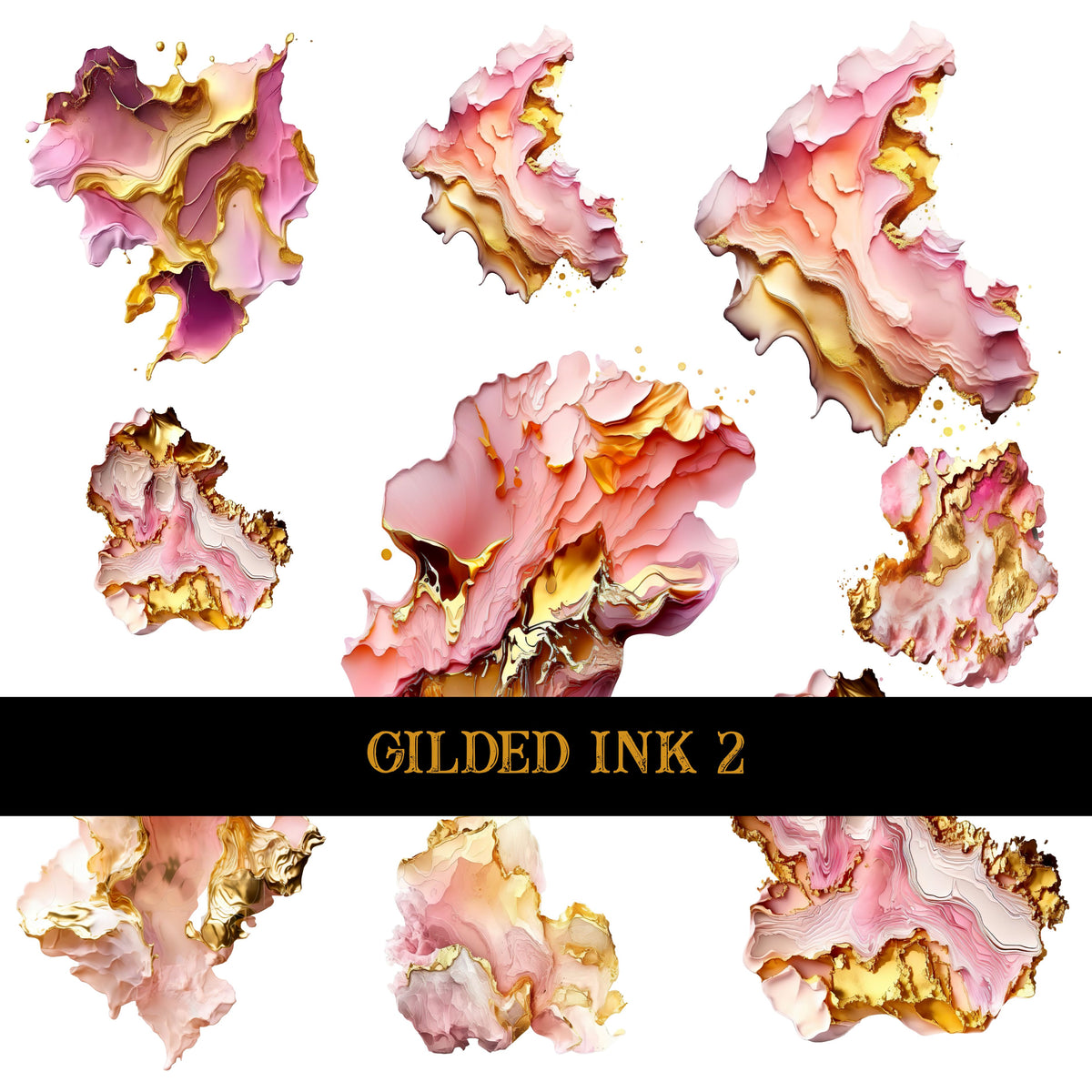 Gilded Ink UV DTF Decal Sheets 5 Designs