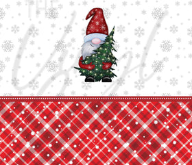 Gnome Tree With Plaid Wrap, 12 x 12