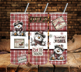 Christmas Bears vinyl tumbler wraps