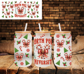 North Pole University UV DTF 16oz Libbey wrap