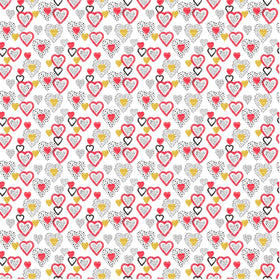 Doodled Hearts - Adhesive Vinyl