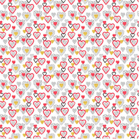 Doodled Hearts - Adhesive Vinyl