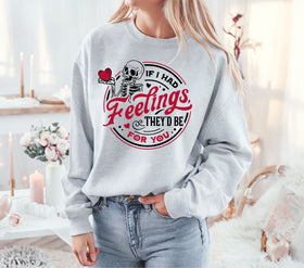 If I had feelings black and red DTF Transfers