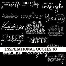 Inspirational Quotes 10 UV DTF Decal Sheets