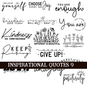 Inspirational Quotes 9 UV DTF Decal Sheets