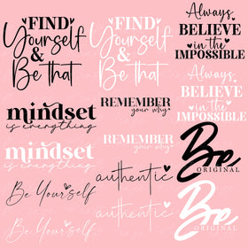 Inspirational Quotes UV DTF Decal Sheets 4 Sheet designs to choose from
