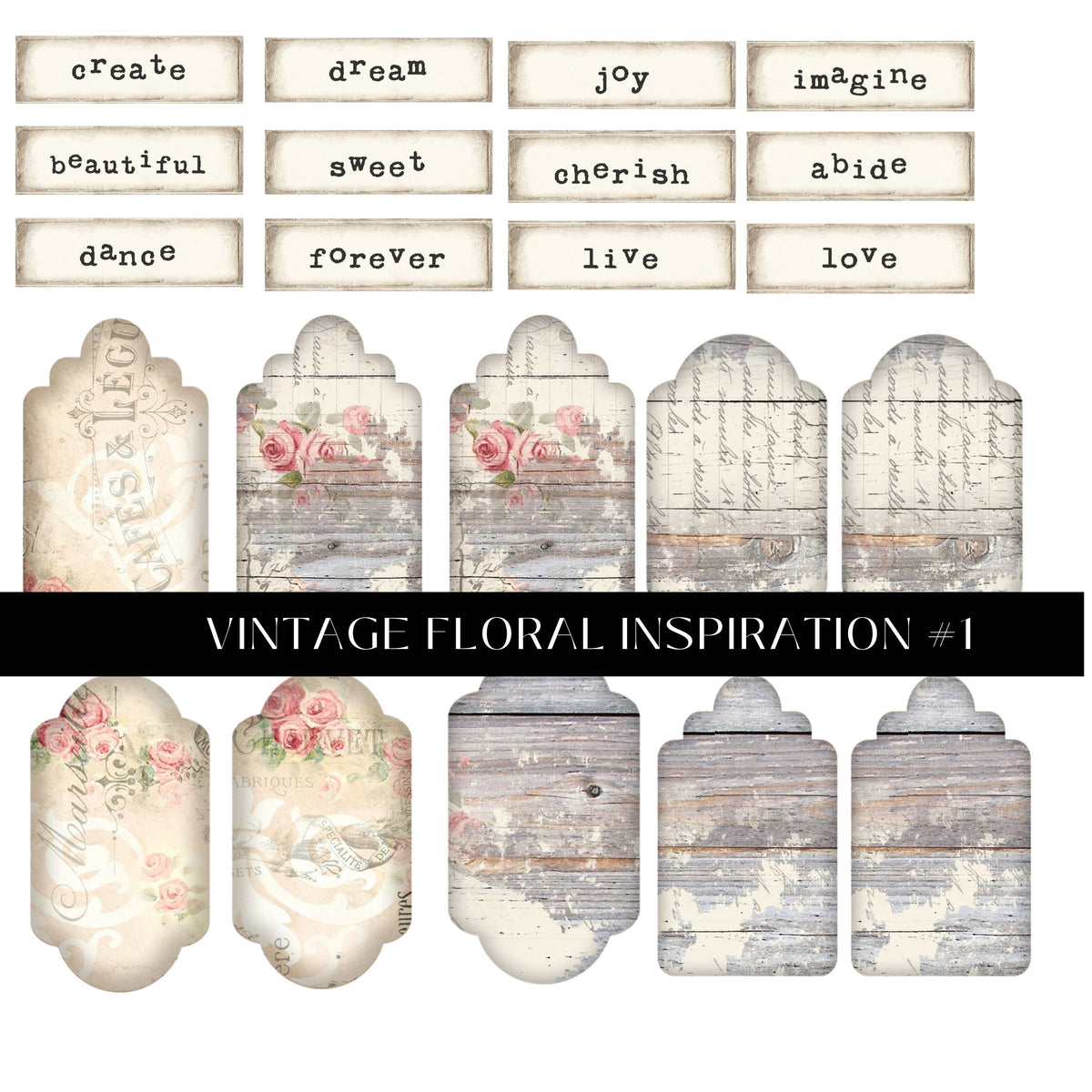 Vintage Floral Inspiration UV DTF Decal Sheets 3 Designs