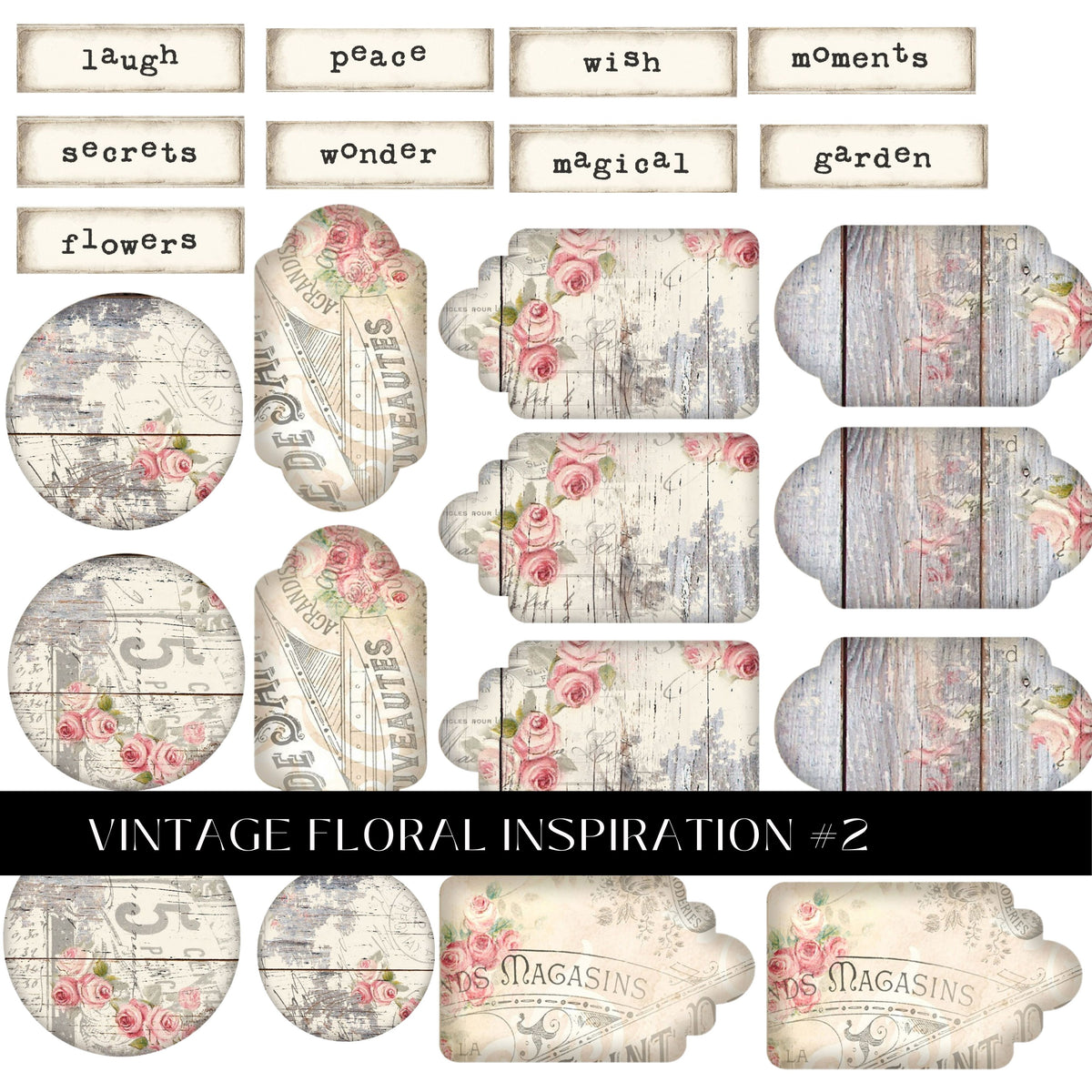 Vintage Floral Inspiration UV DTF Decal Sheets 3 Designs