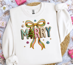 Merry Pink Faux Yarn DTF Transfers