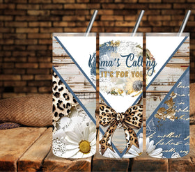 Karma's Calling- Daisies and Denim Vsplit Vinyl tumbler wraps