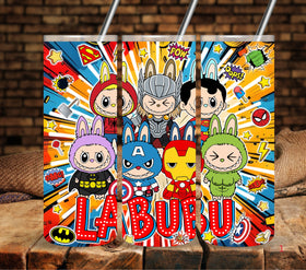 Labubu Super Heroes Vinyl tumbler wraps