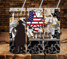 Texas Western Vinyl tumbler wraps