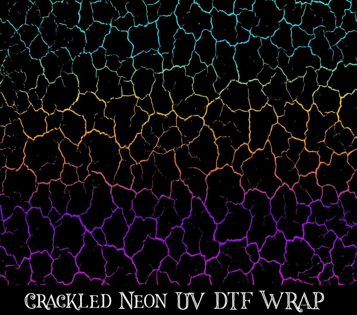 Crackled Neon UV DTF tumbler wraps