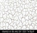 Crackled Black UV DTF tumbler wraps