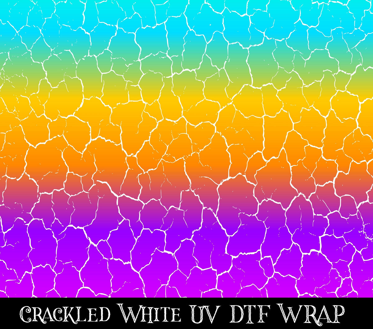 Crackled white UV DTF tumbler wraps