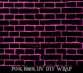 Pink Brick UV DTF tumbler wraps