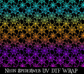 Neon Spiderweb UV DTF tumbler wraps