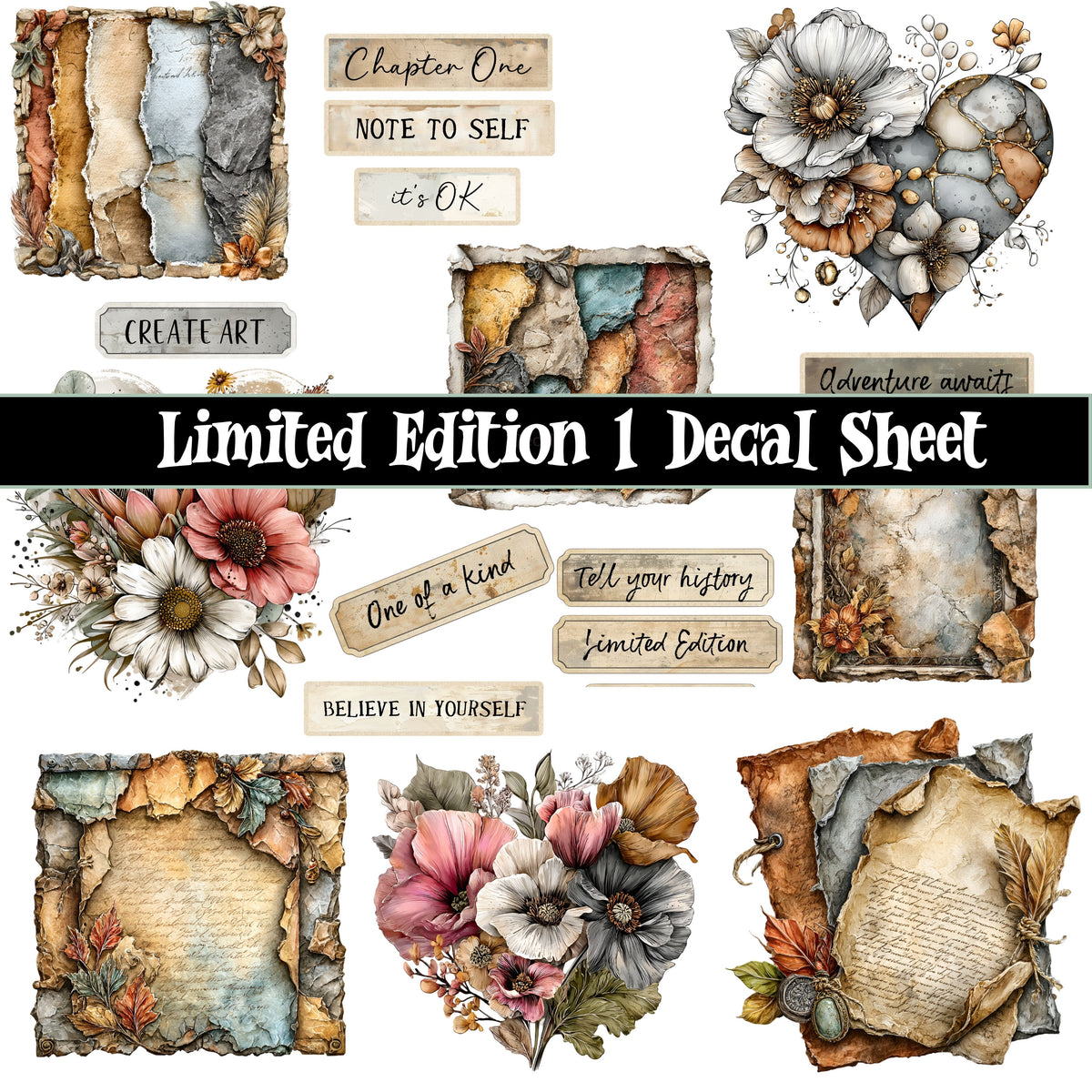 Limited Edition UV DTF Decal Sheets 2 Designs