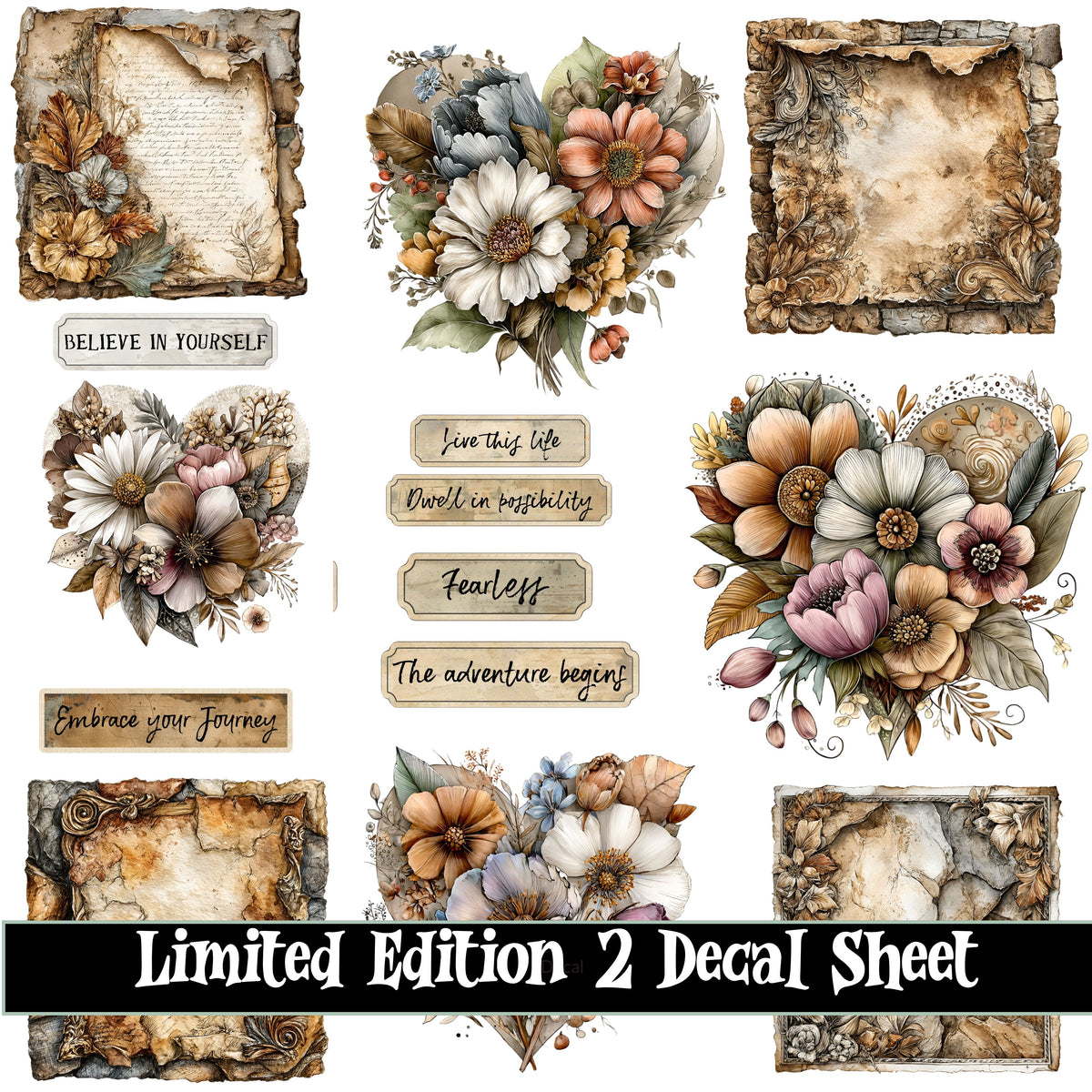 Limited Edition UV DTF Decal Sheets 2 Designs