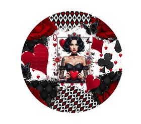 Queen of Hearts Tumbler Butt UV DTF Decals 5 Sizes