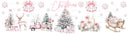 Merry Christmas Pink UV DTF Bucket and jar wraps