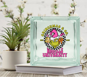 Grinchmas & Co. Glass Block Decal