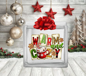 Warm and Cozy Glass Block Decal