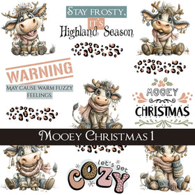 Mooey Christmas UV DTF Decal Sheets 8 design options