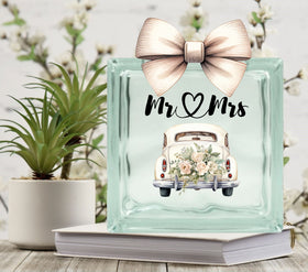 Mr. & Mrs. Glass Block Decal