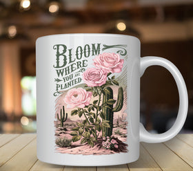 Bloom where you are planted light pink UV DTF Decals