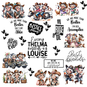 My Ride or Die Best Friend UV DTF Decal sheet