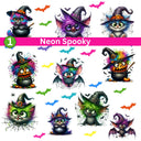 Neon Spooky Collection UV DTF Decal Sheets- 5 Designs