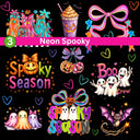 Neon Spooky Collection UV DTF Decal Sheets- 5 Designs