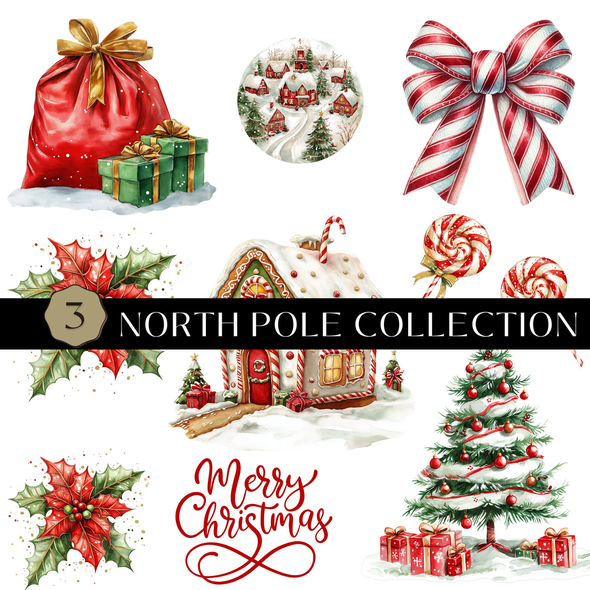 North Pole Collection UV DTF Decal Sheets- 3 Designs