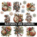 Nutcrackers and Ornaments UV DTF Decal Sheets