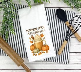 Pumpkin spice and everything nice DTF towel Transfer