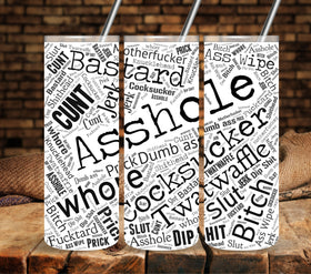 Words of Affirmation Black UV DTF tumbler wraps