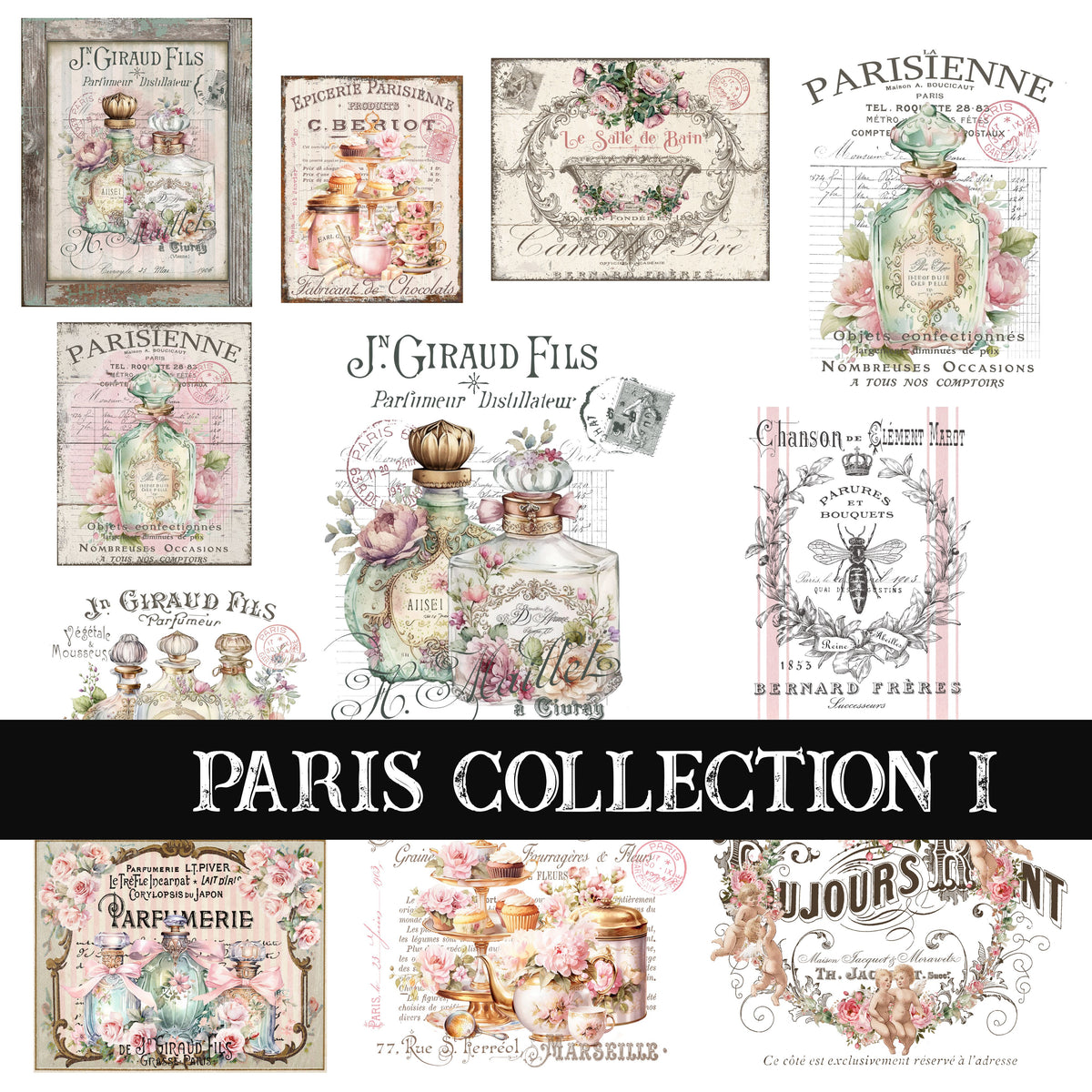 Paris Collection UV DTF Decal Sheets 8 designs available