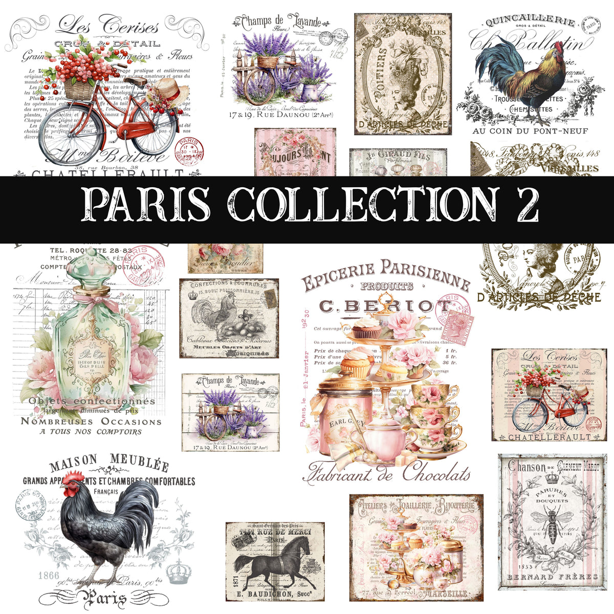 Paris Collection UV DTF Decal Sheets 8 designs available