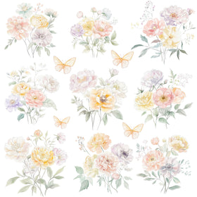 Pastel Floral UV DTF Decal sheet