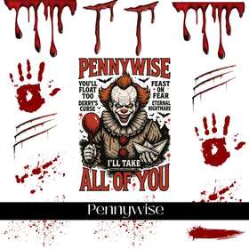 Pennywise UV DTF Decal Sheet