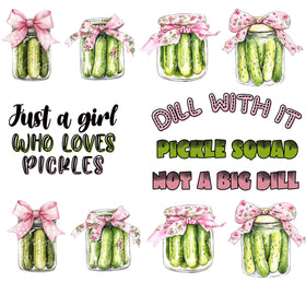 Pickle Decal Sheet UV DTF Decal accent Sheet 10x10