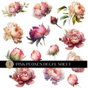 Pink Peones UV DTF Decal Sheet