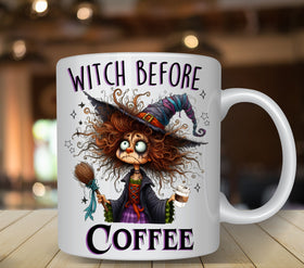 Witch before Coffee UV DTF Decals
