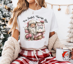 I'm Santa's Favorite stop pink DTF Transfers
